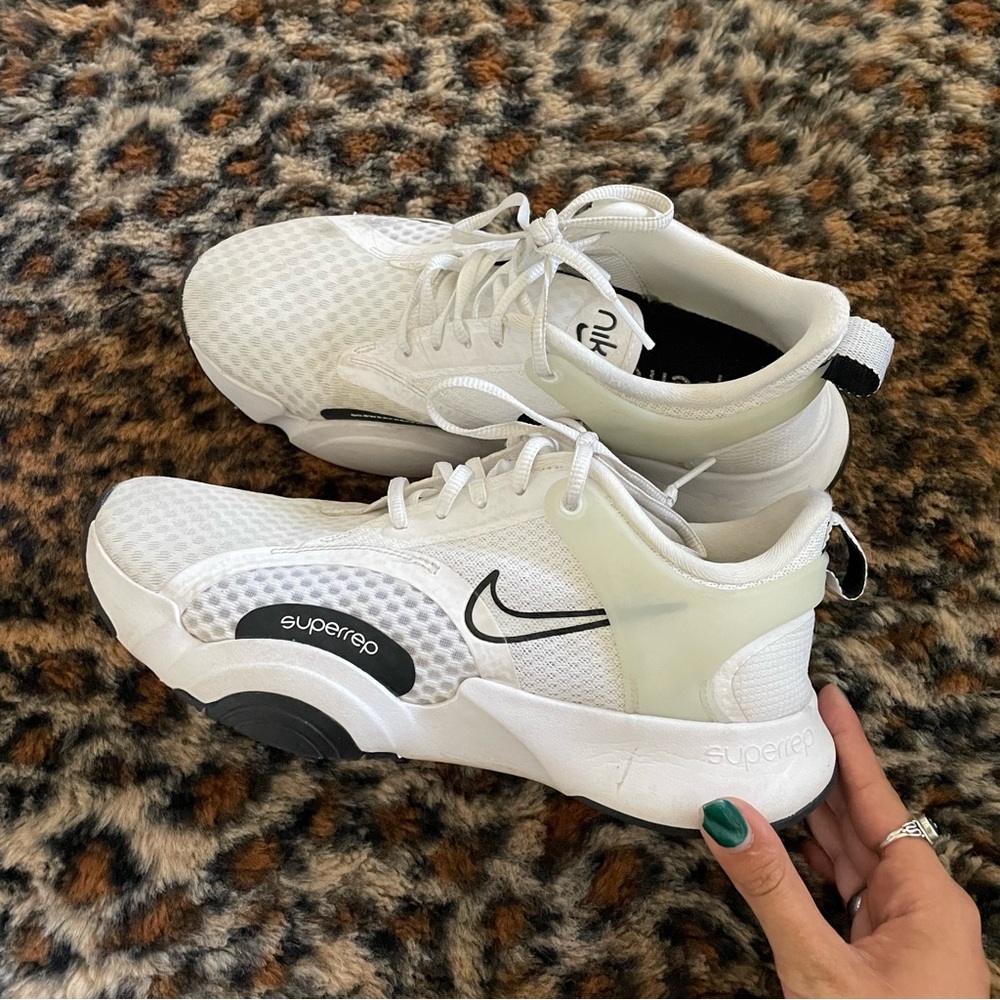 White Nike superrep workout gym running shoes